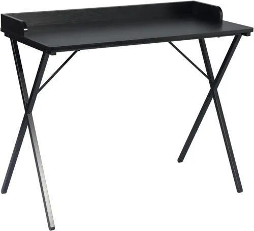 Vista 4 de FurnitureR Escritorio de oficina, mesa de escritura de estilo simple, escritorio de estudio para computadora con deflector, mesa de computadora