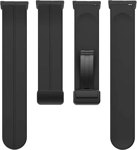Vista 2 de Lamshaw Compatible con Ticwatch Pro 5 Smartwatch Bands, 0.964 pulgadas de silicona suave hebilla magnética correas de repuesto compatibles con Negro