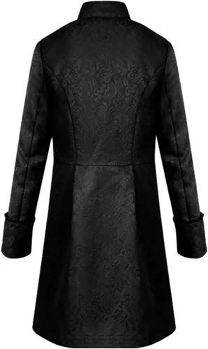 Vista 3 de Chaqueta vintage para hombre, estilo gótico, largo, steampunk, formal, gótico, victoriano, disfraz para Halloween