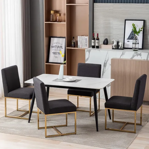 Vista 18 de BESTANO Sillas De Comedor - Juego de 2 sillas de comedor modernas negras tapizadas de piel sintética para cocina y comedor con marco de metal negro