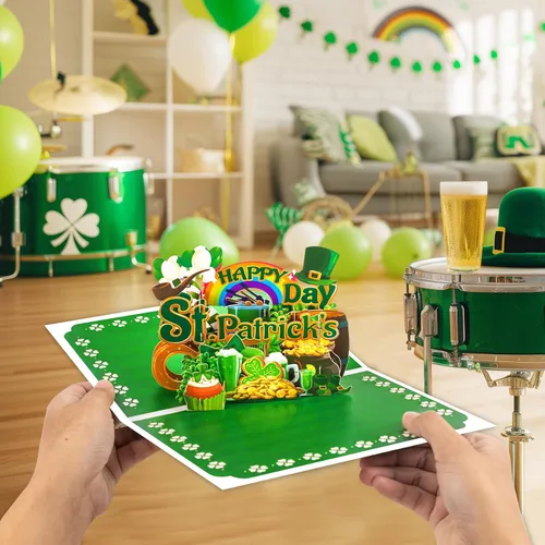 Vista 7 de GREETING ART Paquete de 2 tarjetas del día de San Patricio para inspiración, tarjetas de agradecimiento a los empleados, tarjeta de feliz día de San