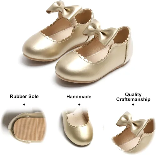 Vista 5 de Felix & Flora Zapatos de vestir para niña de las flores, zapatos planos de ballet para niñas, para fiestas, escuela, boda