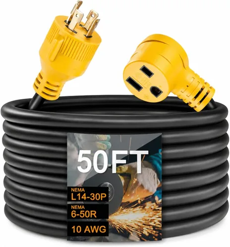 Vista 9 de NEMA L14-30P a 6-50R Cable adaptador de generador a soldador