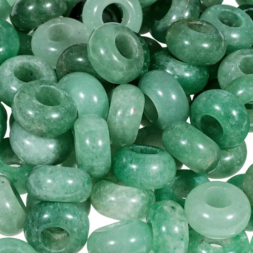 Vista 15 de TUMBEELLUWA Rondelle - Cuentas de piedras preciosas naturales para la fabricación de joyas, cuentas sueltas de agujero grande, paquete de 15