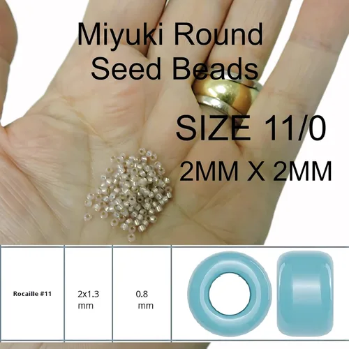Vista 2 de Turquoise Ceylon Miyuki 11/0 rocailles - Cuentas de cristal (0.85 oz)