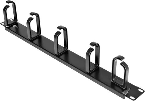 Vista 10 de StarTech Organizador de gestión de cables de 1U de 19 pulgadas, gancho de anillo en D, administrador de cables de rack de red/servidor, panel