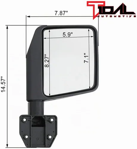 Vista 4 de EAG Puerta tubular de la bandera de Estados Unidos 4 con espejo reflectante apto para Wrangler JK 07-18 4 puertas solamente