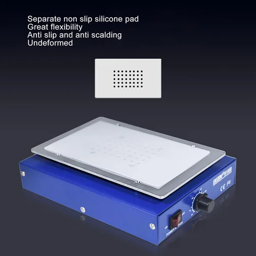 Vista 4 de Estación de soldadura de precalentamiento eléctrico de 450 W con microcomputadora LED de aleación de aluminio con almohadilla de silicona