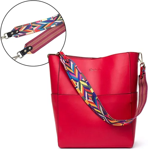 Vista 6 de Bostanten Bolsas de cuero para hombro, tipo balde, para mujer