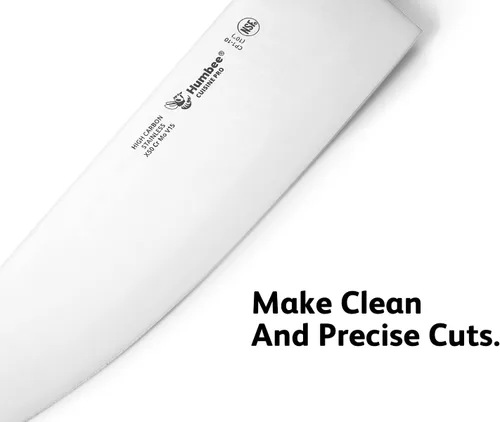 Vista 2 de Cuisine Pro - Cuchillo de chef de 12 pulgadas, hoja de acero inoxidable de alto carbono certificada NSF, borde afilado extra ancho, mango ergonómico