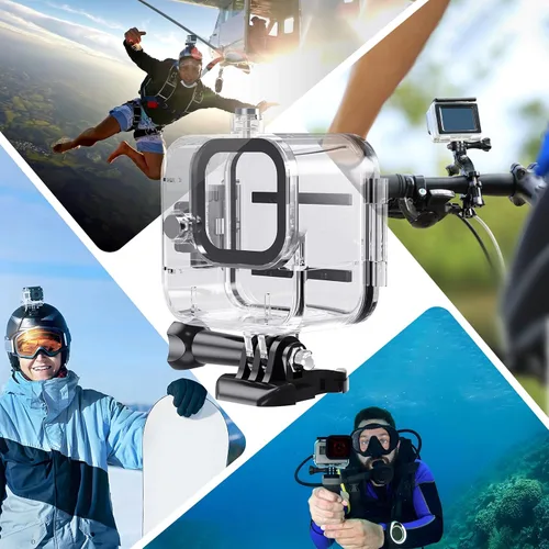 Vista 6 de HONGDAK Carcasa impermeable para GoPro Hero11 Black Mini, carcasa protectora de buceo de 169 pies para Hero 11 Mini funda de buceo subacuática