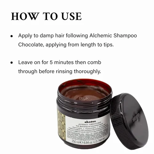 Vista 4 de Davines Alchemic Conditioner, Color Depositing Cream - Intensifies & Hydrates Tones with Jojoba Oil