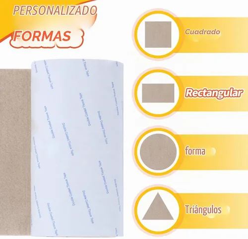 Vista 3 de Almohadillas de fieltro para muebles, cinta de fieltro cortable antideslizante autoadhesiva beige, rollo de tiras de fieltro de alta resistencia