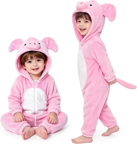 Vista 7 de Disfraz de monstruo azul para niños pequeños: mameluco de animal con capucha para Halloween, lindo y cálido traje de monstruo azul para otoño e