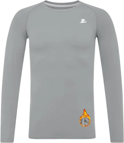 Vista 23 de DEVOROPA Youth Boys Compression Thermal Shirt Long Sleeve Kids Fleece Baselayer Soccer Baseball Undershirt Slim/Regular/Husky Cuello redondo-negro