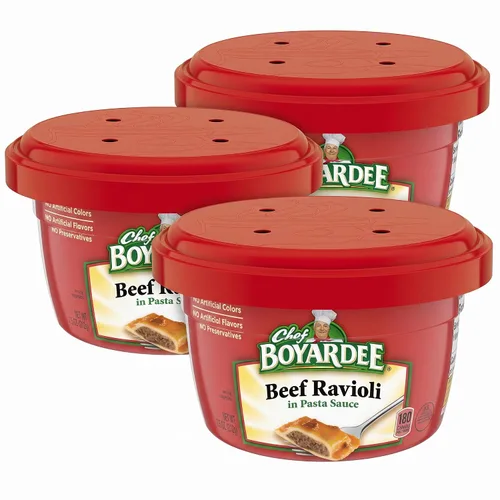 Vista 9 de Chef Boyardee Ravioles de carne en salsa de pasta, alimentos para microondas, cuenco apto para microondas de 7.5 onzas (12 cuencos)
