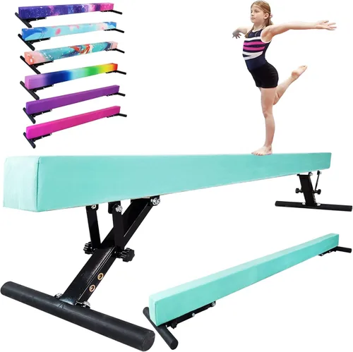 Vista 23 de FC Funcheer - Viga de equilibrio ajustable para niños - Viga de gimnasia de 8 pies - Viga de piso alto y bajo para todos los niveles de gimnasia