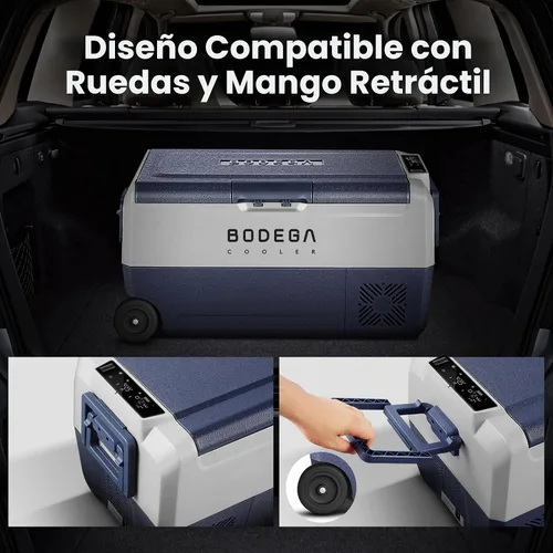 Vista 7 de BODEGACOOLER Refrigerador de Coche de 12 Voltios, Congelador Portátil de 38 Cuartos de Galón, Refrigerador para Coche de Doble Zona con Control por