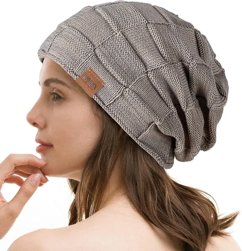 Vista 6 de REDESS Gorro para hombre y mujer gorro de invierno cálido gorro de punto holgado grueso