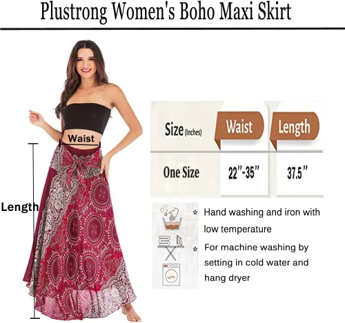 Vista 7 de Faldas largas para mujer, falda bohemia estilo hippie con estampado floral, estilo gitano