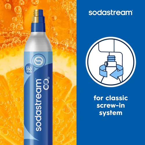 Vista 6 de sodastream SodaStream 60 L CO2 Exchange Carbonator, 14.5 oz, conjunto de 2, más $ 15 Tarjeta de regalo de Amazon.com con Exchange 2 paquetes azul