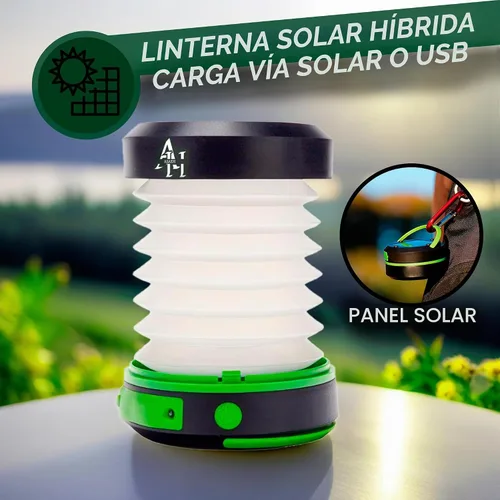Vista 3 de Linterna solar para campamento, linternas LED para cortes de energía, luces de campamento, linterna de emergencia, lámpara plegable, recargable
