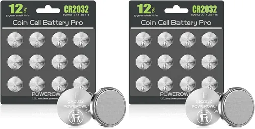 Vista 9 de POWEROWL Paquete de 12 Baterías CR2032 de Alta Capacidad - Reemplazo de Batería CR2032 de Litio 3V para Apple Airtag, Llavero, Control Remoto