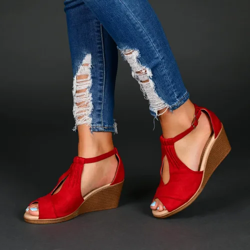 Vista 7 de Brinley Co. Kealy Comfort - Suela para mujer con correa de tobillo y corte central