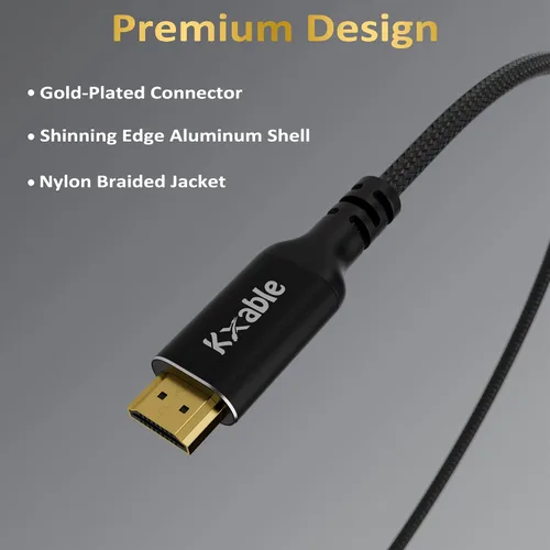 Vista 3 de Cable USB C a HDMI 2.1 de 8K de 4 pies, (8K @60 Hz, 4K a 120 Hz, HDR), cable trenzado, compatible con Thunderbolt 3/4, para iPhone 15 Series