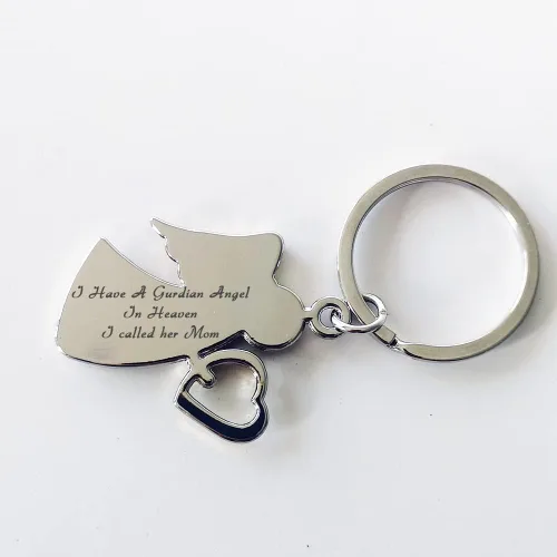 Vista 3 de Llavero conmemorativo personalizado de ángel de la guarda, plata, 2.2 * 1.3 in, plateado