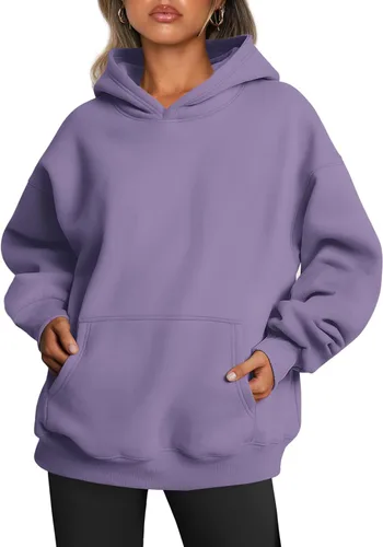 Vista 25 de Trendy Queen - Sudaderas extragrandes con capucha para mujer, suéteres de manga larga, sin botones, de vellón, de otoño, ropa de invierno