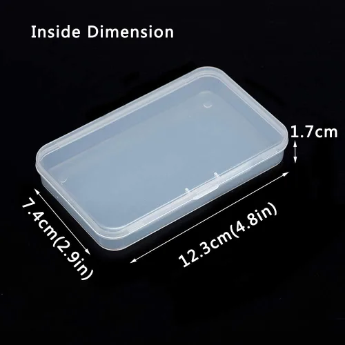 Vista 3 de AKOAK Caja rectangular de polipropileno transparente con tapa con bisagras para tarjetas, accesorios, manualidades, suministros de aprendizaje