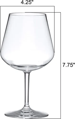 Vista 5 de Amazing Abby - Sienna - Copas de vino Tritan irrompibles de 20 onzas (juego de 6), copas de vino tinto de plástico, reutilizables, sin BPA, aptas
