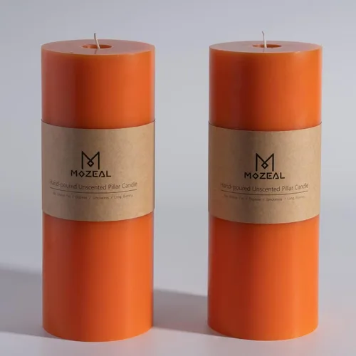 Vista 90 de MOZEAL Juego de 3 velas sin perfume vertidas a mano de 3 x 6 pulgadas, velas tipo pilar sin goteo, combustión de larga duración, aproximadamente 120