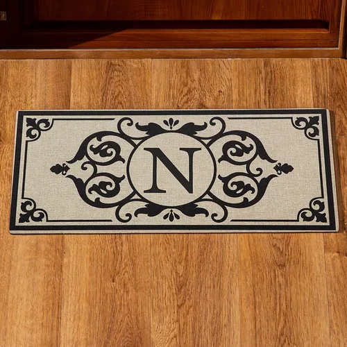 Vista 20 de Evergreen Flag Cambridge Monogram Letra A Burlap Sassafras Switch Mat 22" x 10