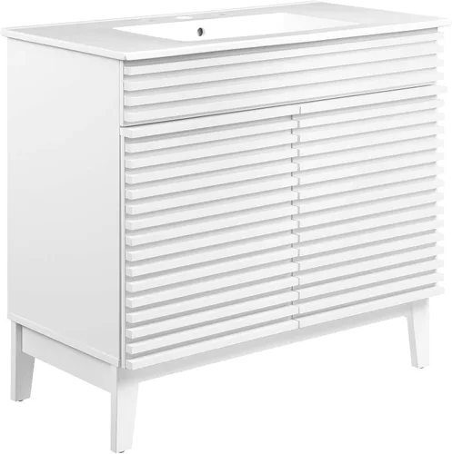 Vista 69 de Modway Render 23.5" tocador de baño en nogal (lavabo no incluido)