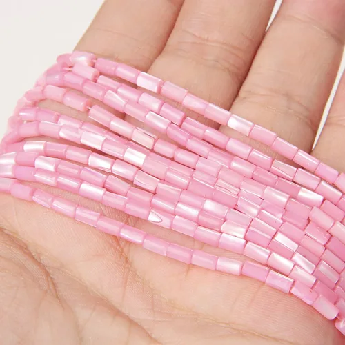 Vista 39 de Los granos naturales del espaciador del tubo del grano de Shell de agua dulce teñidos madre de perlas flojas para la fabricación de la joyería, 1