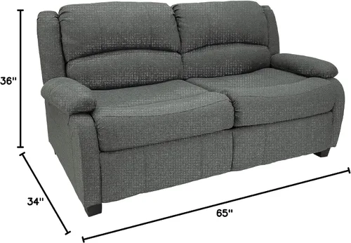 Vista 2 de RecPro Sofá biplaza Hide A Bed de 65 pulgadas Tela Colchón de espuma viscoelástica Sofá extraíble Muebles de sala de estar (Fósil)