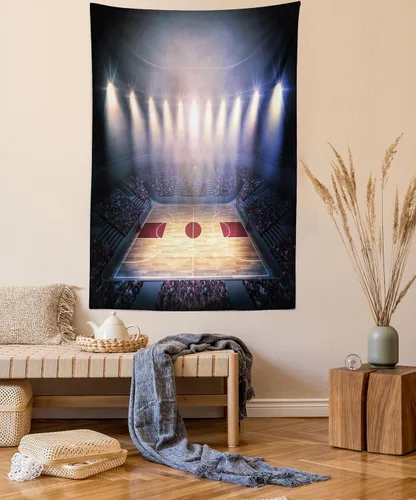 Vista 33 de Ambesonne Tapiz de hongos, atmósfera psicodélica, escena astral estrellada con motivos orientales trippy, decoración de tela para colgar en la pared