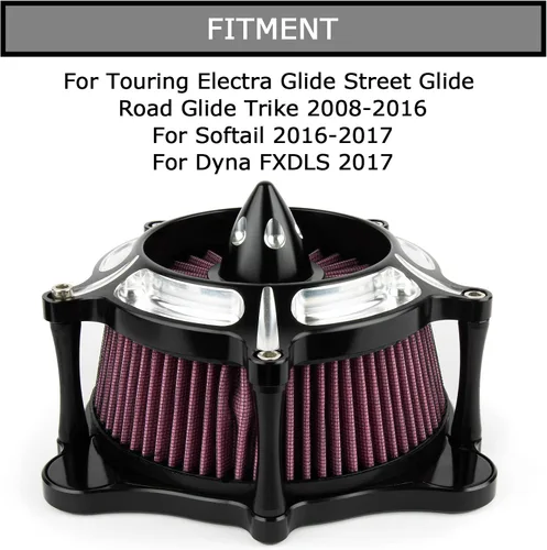 Vista 2 de PSLER Filtro de aire para motocicleta Limpiador Filtro de entrada para Touring FLHR Road King FLHX Street Glide FLTR 2008-2016, para FLS Softail