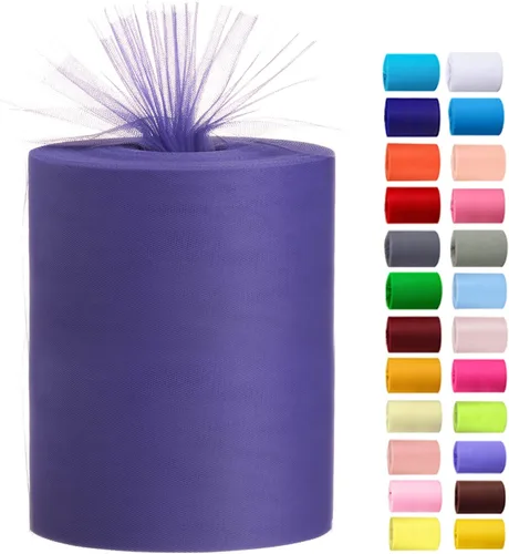 Vista 9 de Rollos de tul de 6 pulgadas por 100 yardas (300 pies) de tela de carrete de tul para bricolaje, faldas tutú, bodas, baby shower, manualidades