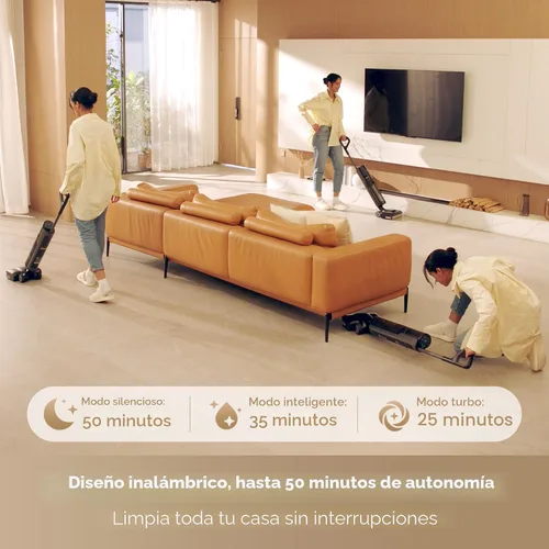 Vista 6 de DREAME H12 Pro Gen2 - Trapeador al vacío, aspiradora húmeda y seca de 0 enredos, aspiradora inalámbrica todo en uno para suelos duros, máquina