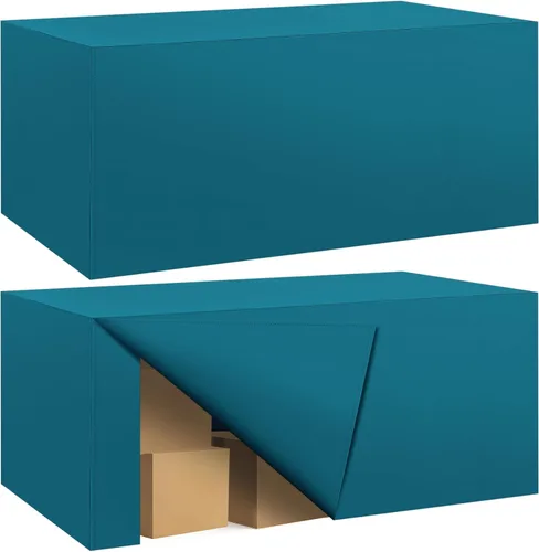 Vista 43 de Paquete de 2 manteles ajustados para mesa rectangular de 4 pies, 48 x 24 pulgadas, cubiertas de mesa verde manzana, tela de poliéster resistente al
