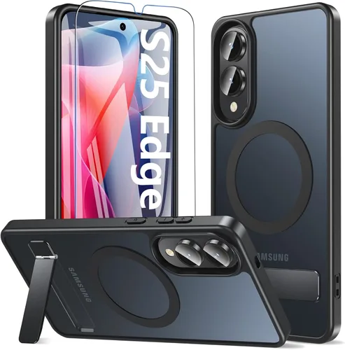 Vista 8 de BESINPO Funda magnética para Samsung Galaxy S10 Plus, [con patada invisible incorporada][grado militar a prueba de golpes] Funda delgada translúcida