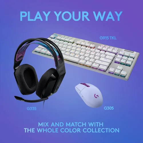 Vista 8 de Logitech G335 - Auriculares con cable para videojuegos, micrófono abatible, conector de audio de 3.5 mm, almohadillas de espuma viscoelástica