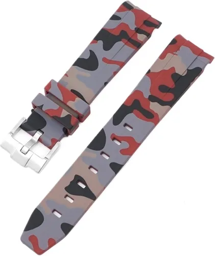 Vista 42 de Correa de camuflaje para Omega Moon Curvo Extremo Pulsera de goma de silicona Hombres Mujeres Sport Watch Band Accesorio 0.787 in