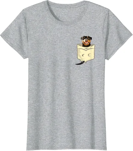Vista 8 de Rottweiler In A Pocket - Camiseta de entrenamiento de cachorros para amantes de los perros, Negro