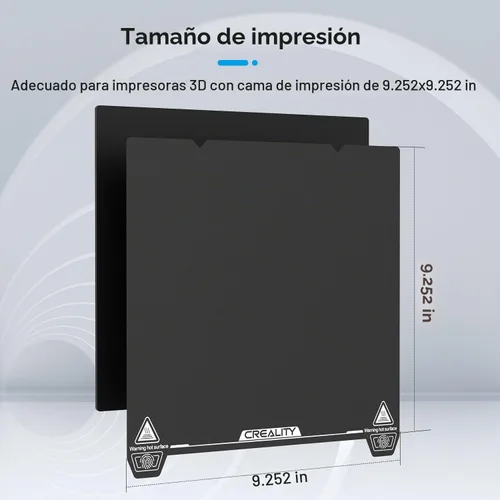 Vista 7 de Creality Placa de construcción original Ender 3 S1, hoja PEI de superficie texturizada de 235x235mm, placa de cama magnética, extraíble, flexible