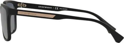 Vista 4 de Emporio Armani EA4047 - Gafas de sol cuadradas para hombre, goma negragris polarizada, 2.205 in, Caucho NegroGris Polarizado