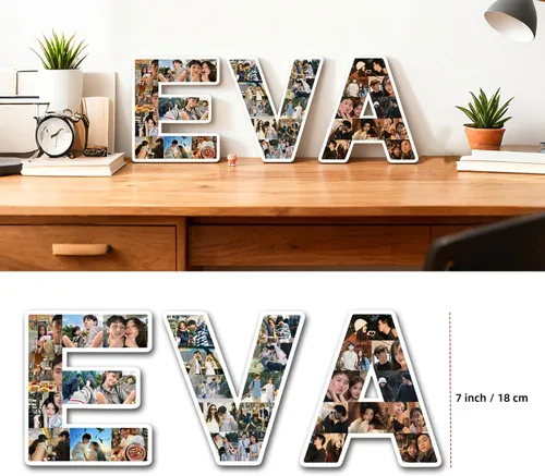 Vista 7 de Marco de fotos personalizado con letras – Marco de fotos personalizado para escritorio, regalo de fotos personalizable para bodas, cumpleaños